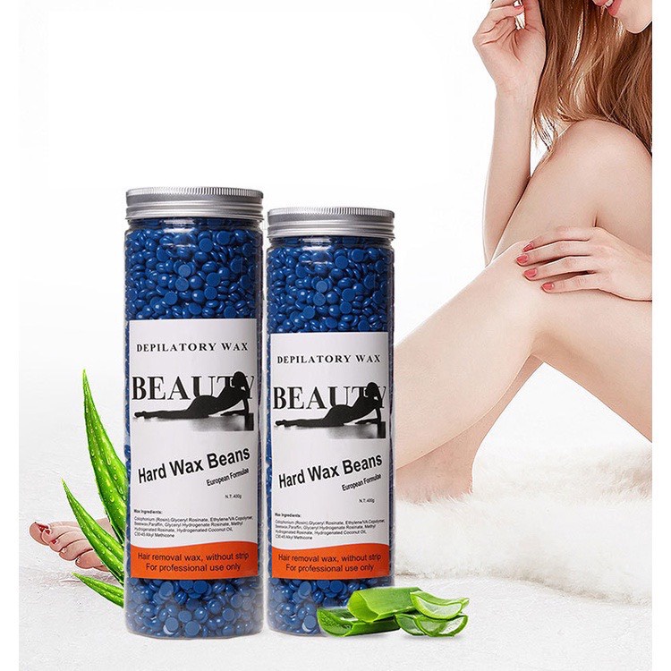 Sáp wax lông cao cấp dạng hạt đậu Hard Wax Beans đủ màu hộp 400g + tặng que gỗ