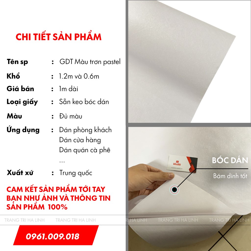 Giấy dán tường trơn một màu pastel đơn giản hiện đại chống thấm nước bền màu cao cấp