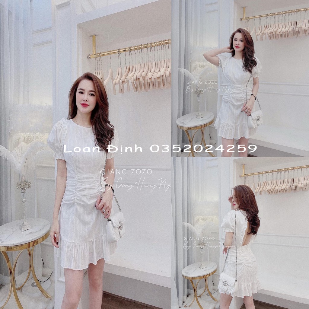 Váy Xòe Trắng Hở Lưng CD532