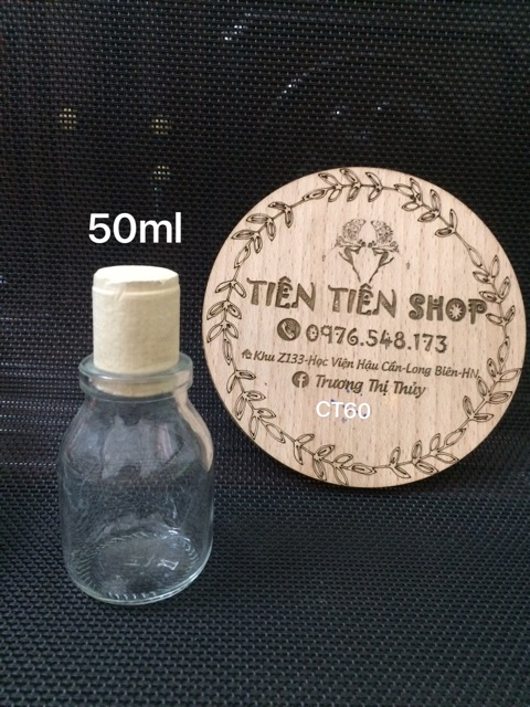 Chai truyền thủy tinh nút gỗ 50ml, 100ml, 300ml, 500ml