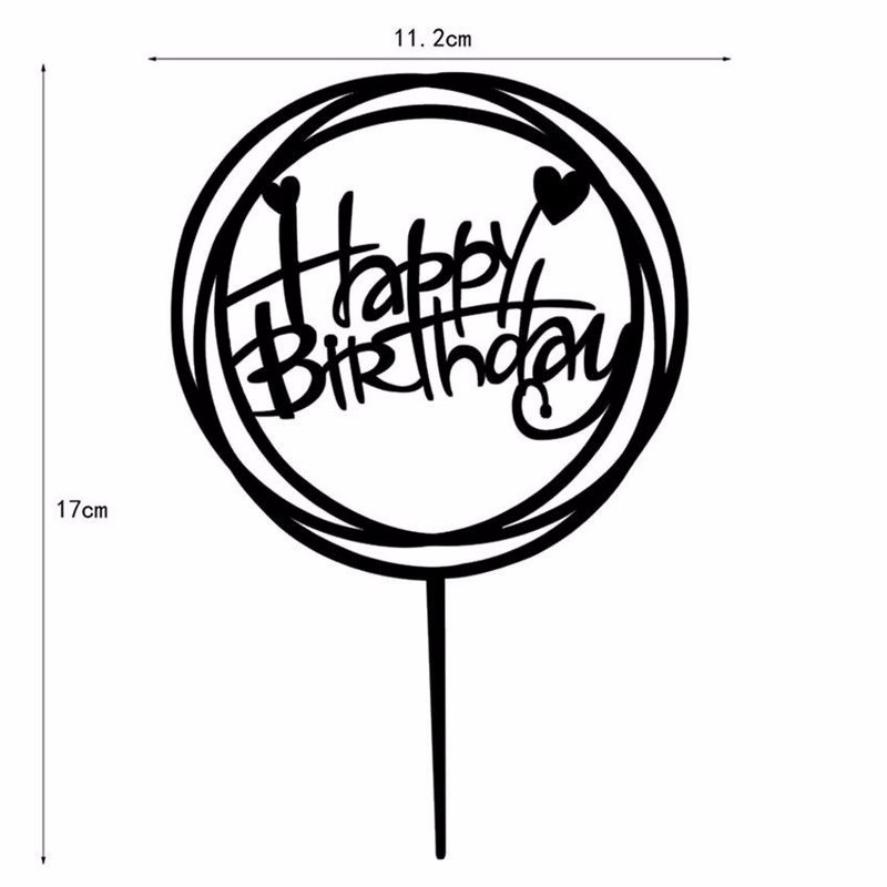 Phụ kiện cắm bánh kem trang trí dòng chữ Happy Birthday