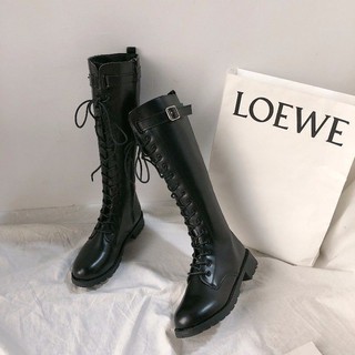 😍Áo Thun Chất Lượng Cao Thiết Kế Trẻ Trung Năng Động Hợp Thời Trang💋2020 mid-tube slimmer look long-tube tall martin spring autumn single boots knight women's shoes knee-le