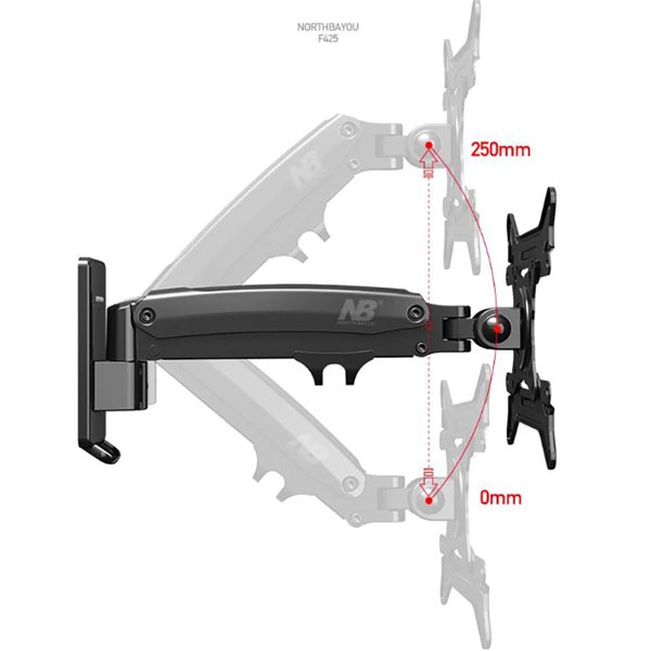 Giá treo NB-F425 gắn tường màn hình 24-35inch, Tải trọng lớn 12kg, Xoay linh hoạt North Bayou - Hàng chính hãng