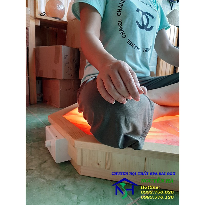 Bàn thiền đá muối himalya hình bát giác nâng cao giá trị thiền định