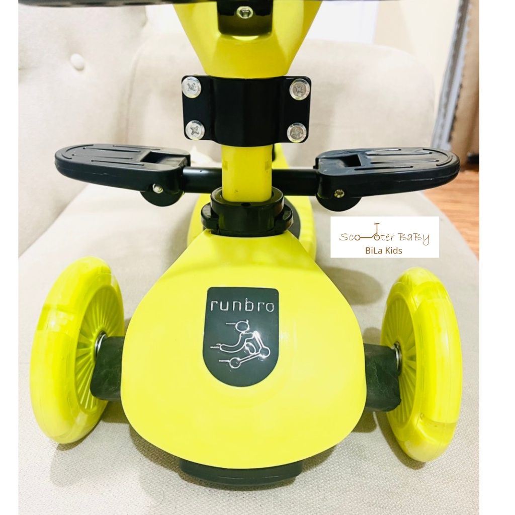 Bộ Tay đẩy scoot and ride BILA KIDS vòng bảo vệ, ô che, gác chân gấp gọn, giỏ xe, ghế tựa xe scooter cho bé,chòi chân