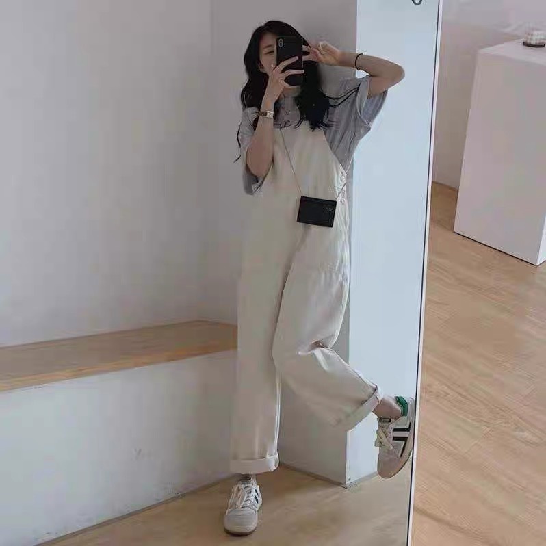 Quần Yếm kaki nam nữ,Quần Yếm Unisex be sữa phong cách Ulzzang trẻ trung