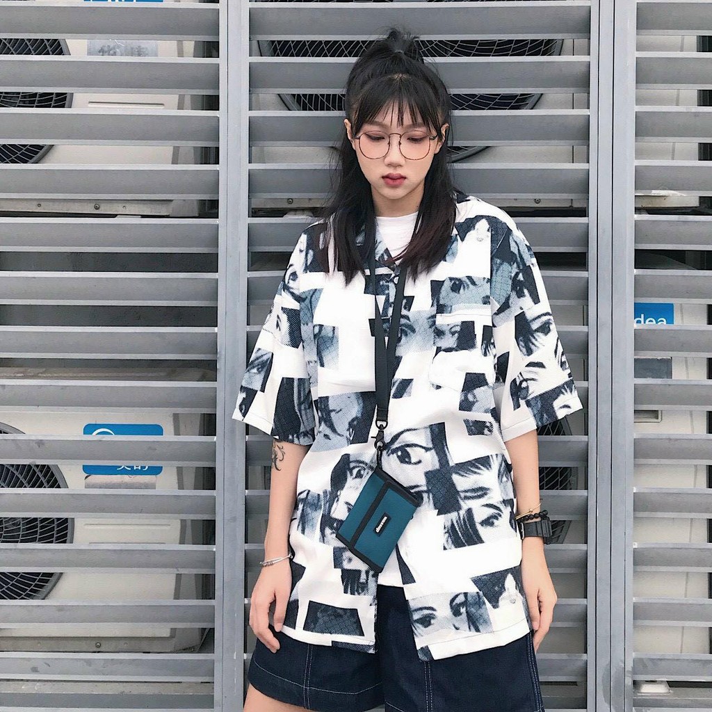 Áo sơ mi lụa nam nữ form rộng tay lỡ in họa tiết cực độc đáo, chất lụa mềm mịn, thoải mái, thoáng mát | BigBuy360 - bigbuy360.vn