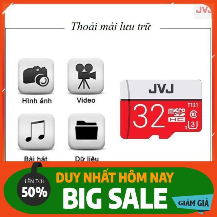 Thẻ nhớ JVJ 16/32/64/128 Gb✨CHÍNH HÃNG 💥 JVJ Pro U3 Class 10 – chuyên dụng cho CAMERA tốc độ cao - Bh 5 năm