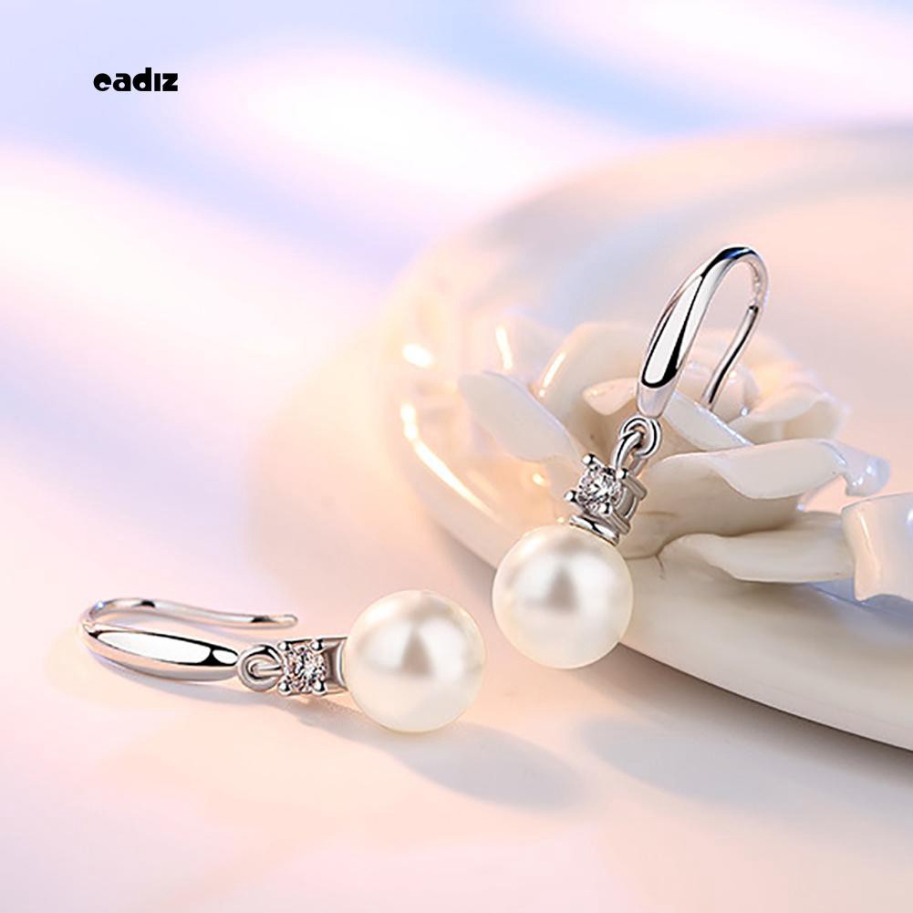 Khuyên tai chuỗi đính hạt giả ngọc trai