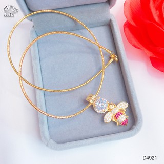 Kiềng cổ dẻo dạng nhuyễn chú ong hồng đính đá thiết kế cao cấp Orin D4921