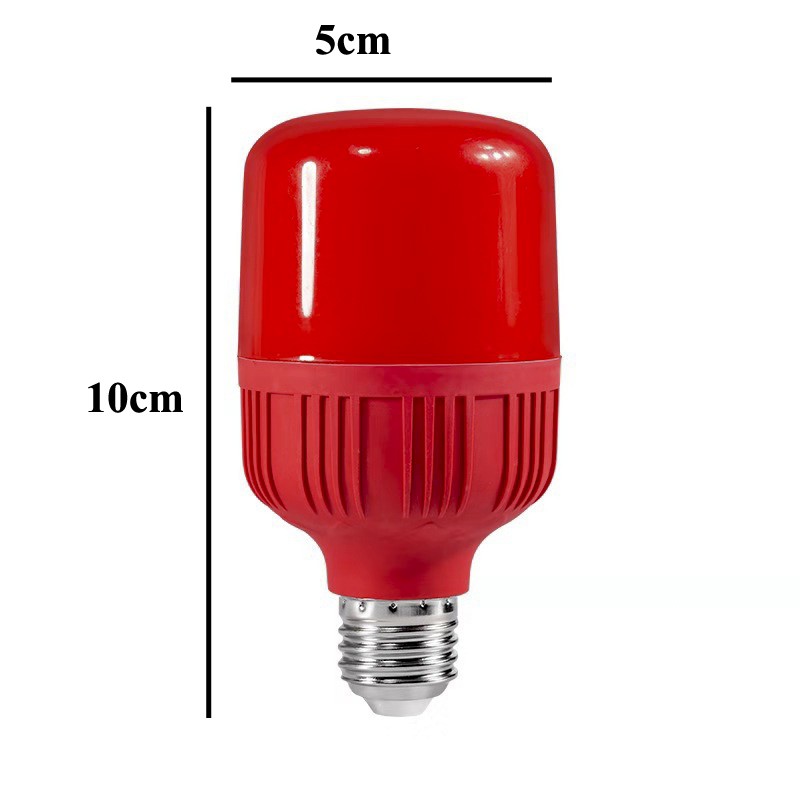 Bộ 2 Đèn LED Búp 5W đỏ, Làm đèn lồng, đèn ngủ, đèn bàn thờ, trang trí lễ hội, Đui xoáy E27