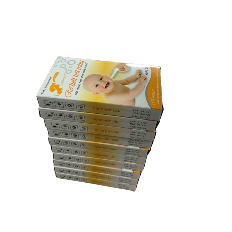 Gạc rơ lưỡi tiệt trùng dành cho trẻ sơ sinh thương hiệu Mintuu