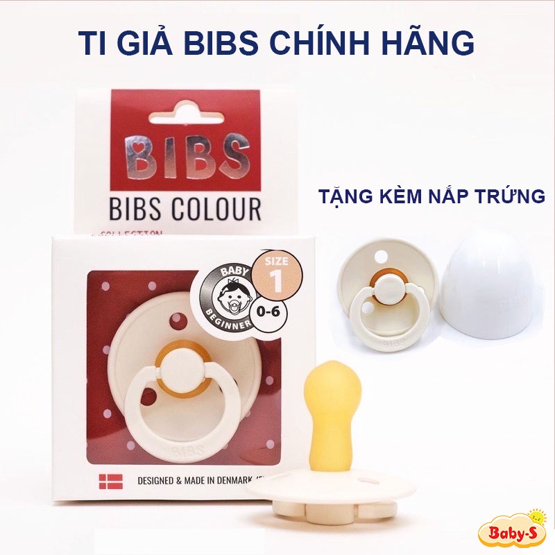 Ti ngậm cho bé, Ti giả Bibs Đan Mạch chính hãng tặng kèm nắp trứng tiện lợi Baby-S – SSS021