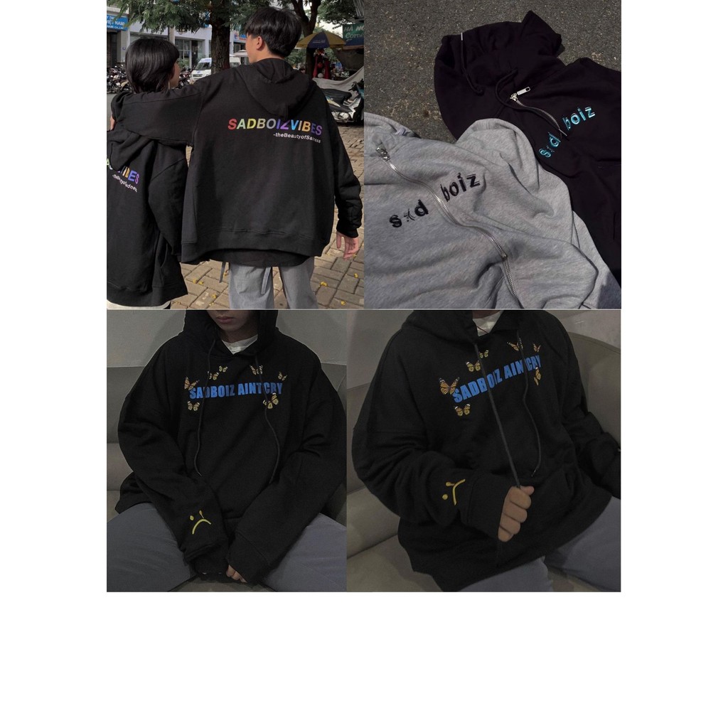 Các mẫu Áo Khoác SADBOIZ, VIBES HOODIE ZIPPER (casual) (siganture) (DREAMY BUTTERFLY HOODIE) mua 2 áo tặng ngay túi tote | BigBuy360 - bigbuy360.vn