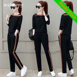Set Áo Thun Ngắn Tay + Quần Dài Ống Rộng Thời Trang Nữ