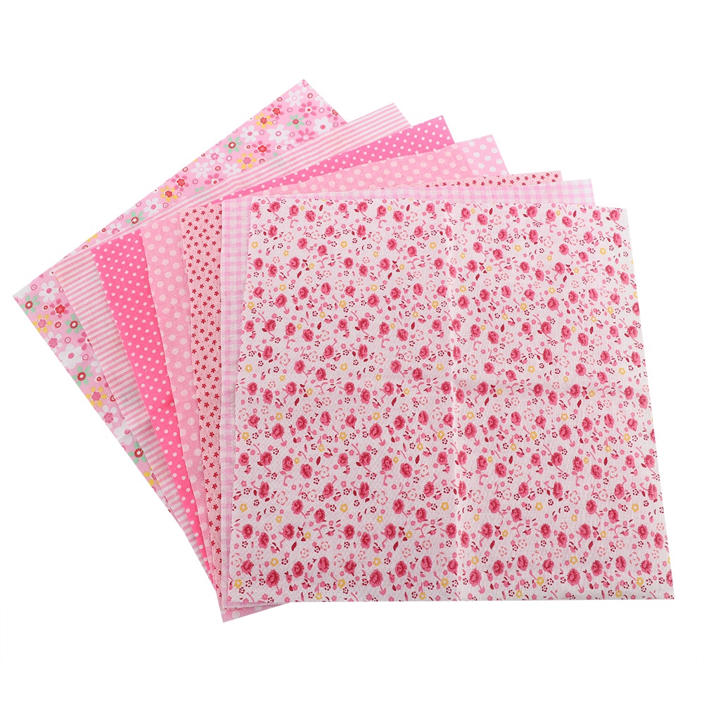 Set 7 tấm vải cotton 25 * 25cm in họa tiết dễ thương dùng để làm đồ thủ công