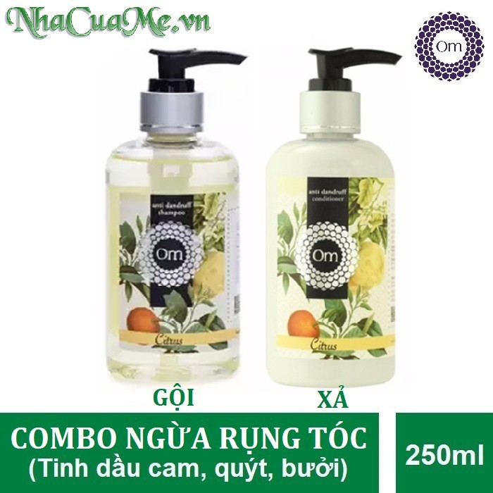 Om Fountain - Bộ Gội, Xả Ngăn Ngừa Rụng Tóc Citrus Om Fountain Tinh Dầu Cam Quýt Bưởi