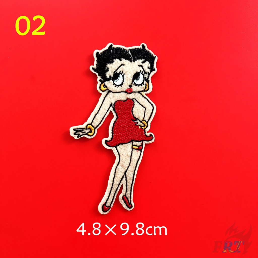 Miếng vá ủi thêu trang trí quần áo hình Betty Boop DIY