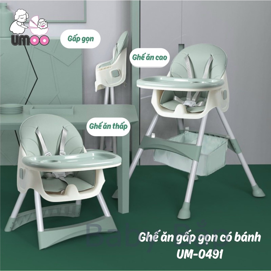 Ghế Ăn Gấp Gọn Có Bánh UM-0491 UMOO