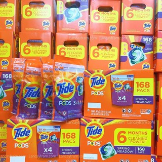 Viên giặt tide mỹ 3 in 1 hương spring meadow 168 viên mẫu mới