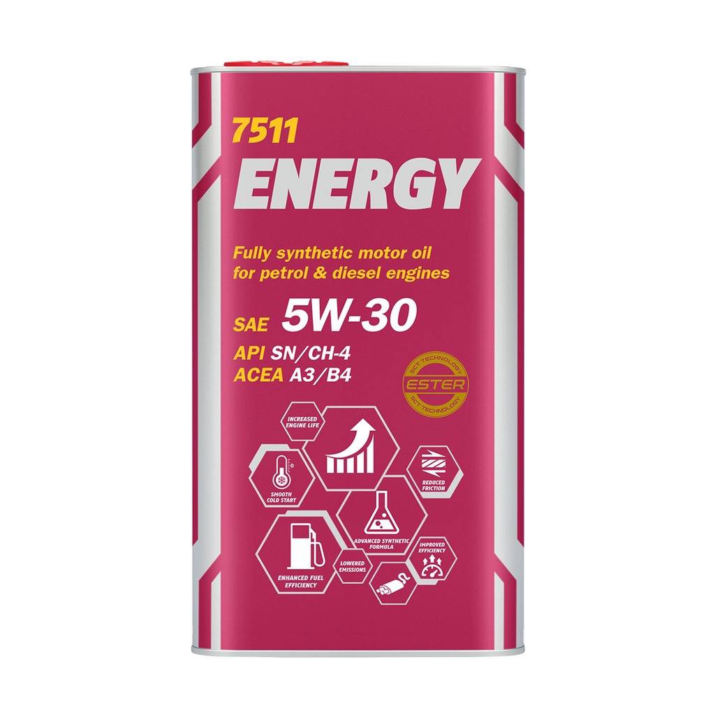 Nhớt Động Cơ Oto, Xe Tay Ga 5W-30 - Mannol Energy SAE 5W-30 API SN 7511 [4L] . DoChoiXeMayShop