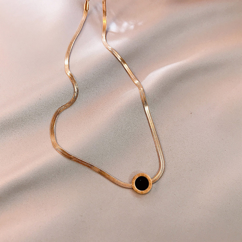 Mới Vòng cổ Mạ Vàng 18K Mặt Chữ Số La Mã