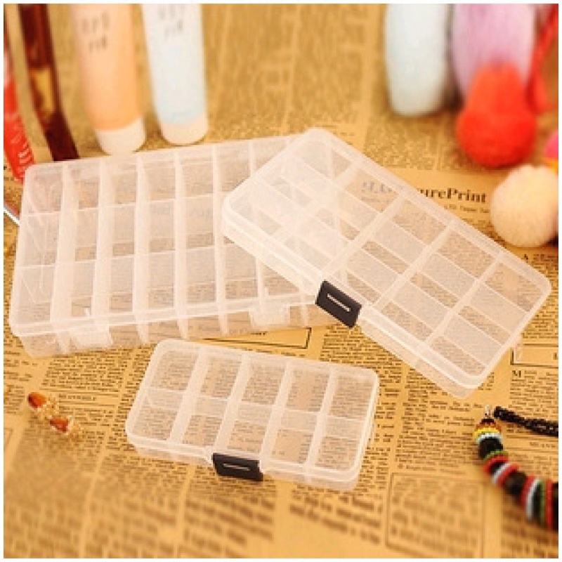 Hộp nhựa 10 ngăn trong suốt dùng để đựng đồ trang sức tiện lợi chất lượng cao