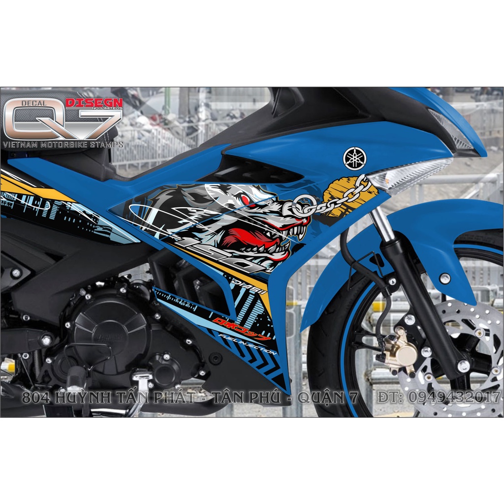 TEM RỜI EXCITER 150 SÓI XANH ĐEN