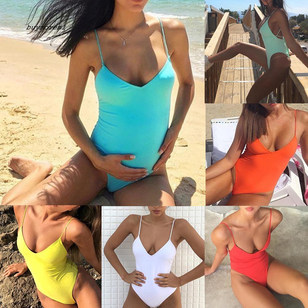 Bộ bikini 1 mảnh có đệm hở lưng màu trơn gợi cảm cho nữ | BigBuy360 - bigbuy360.vn