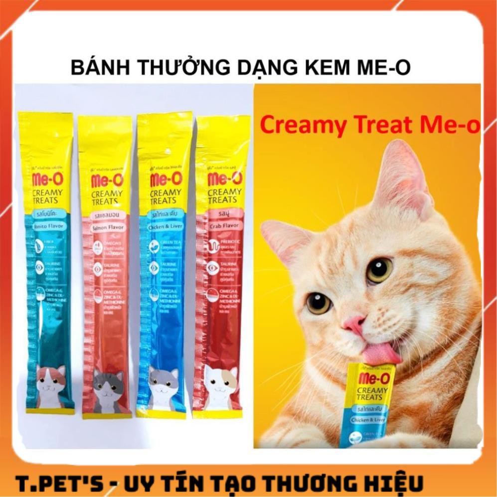 CREAMY TREAT (1 thanh 15gr) BÁNH THƯỞNG DẠNG KEM ME-O Pate súp thưởng cho mèo vâng lời