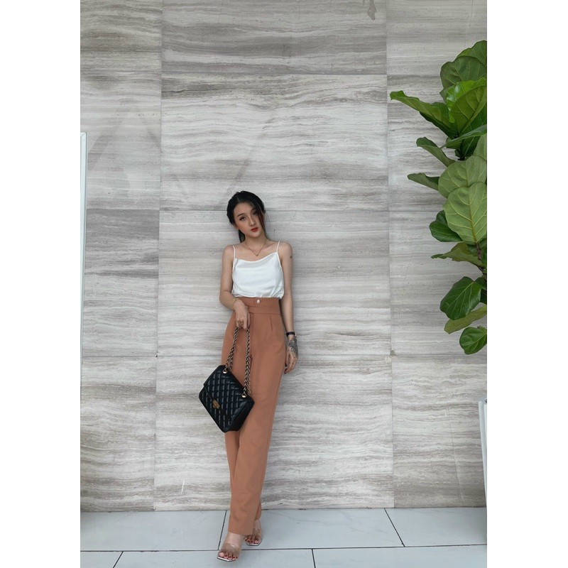 Quần Culottes Ống Rộng Cạp Cao 2 Cúc Chéo Cách Điệu  | BigBuy360 - bigbuy360.vn