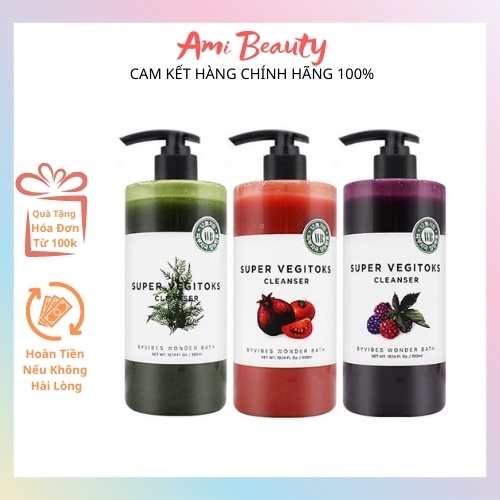 Sữa Rửa Mặt Thải Độc Rau Củ Wonder Bath Super Vegitoks Cleanser 300ml