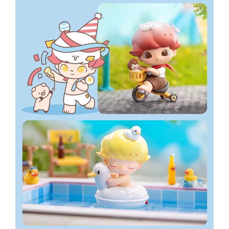 Popmart POPMART DIMOO Pet Mô Hình Đồ Chơi Kỳ Nghỉ Trang Trí Cho Bé Gái