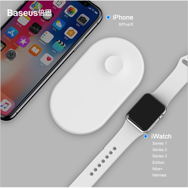 Sạc không dây 2in1 cho Apple Watch Iphone và android Baseus - ShopToro - AsiaMart