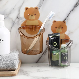 cốc đựng bàn chải, kem đánh răng, đồ vặt hình gấu dán tường Chum N15