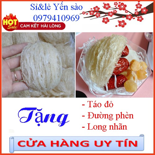 1 tai yến sào cao cấp 7-8gr Y HÌNH ít sợi dài Tặng táo đỏ, đường phèn, hạt chia