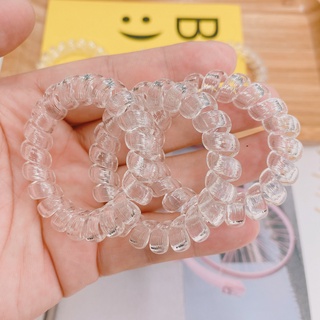 Dây buộc tóc nhựa dạng lò xo xoắn trong suốt gọn gàng dành cho nữ