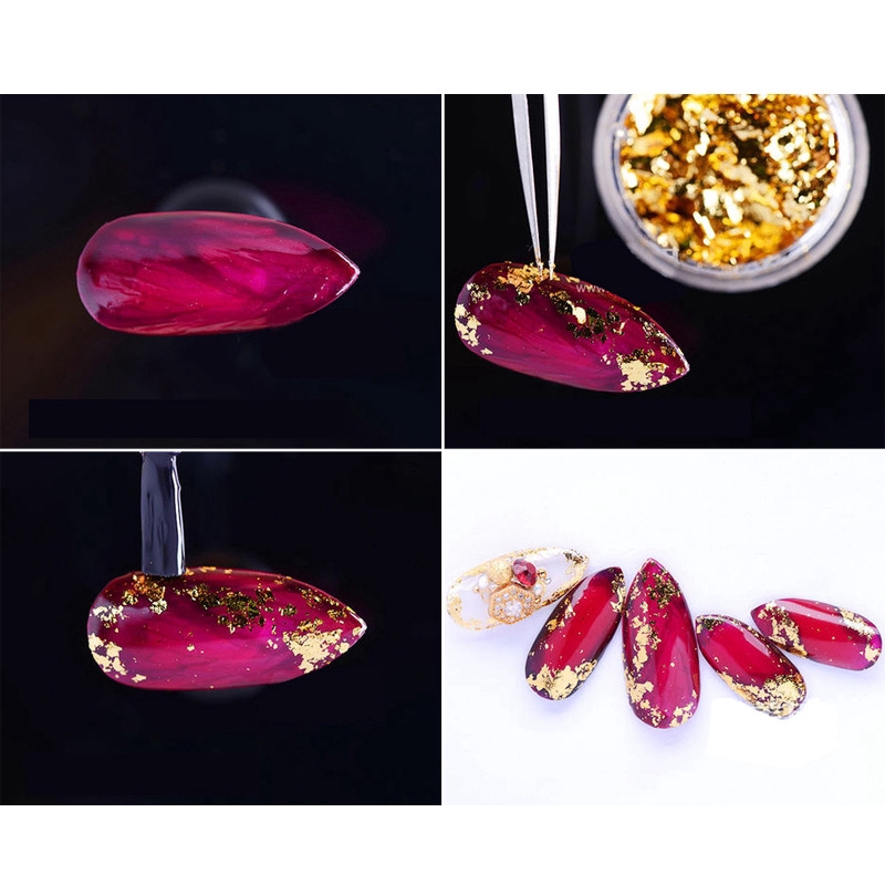 Giấy Foil Vàng / Bạc Siêu Mỏng Dán Trang Trí Móng Tay