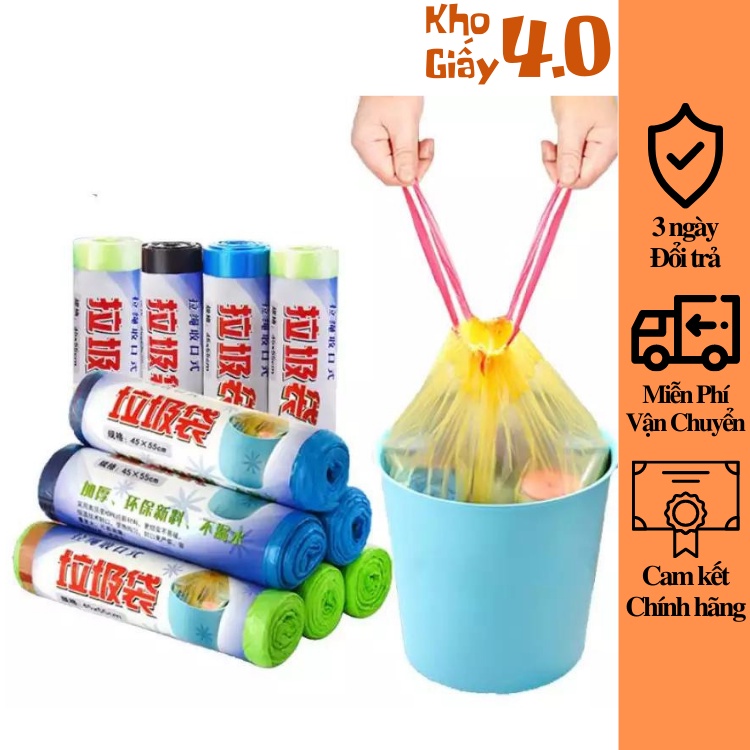 FSALE Cuộn túi đựng rác có quai xách tiện lợi kích thước 45x50cm