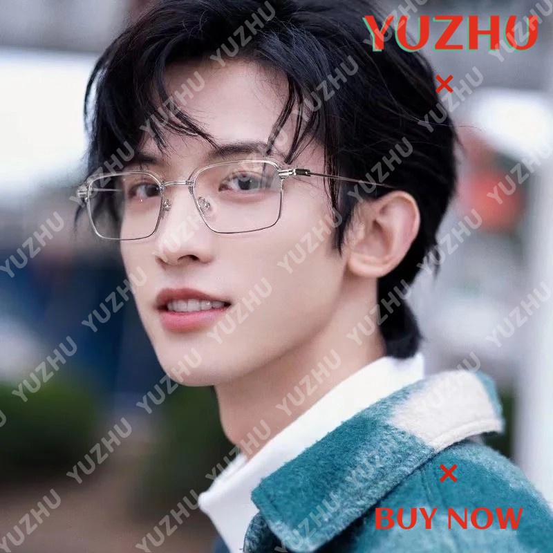 Kính Chống Nắng Nửa Gọng Kim Loại Trong Suốt Chống Ánh Sáng Xanh Thời Trang Mới