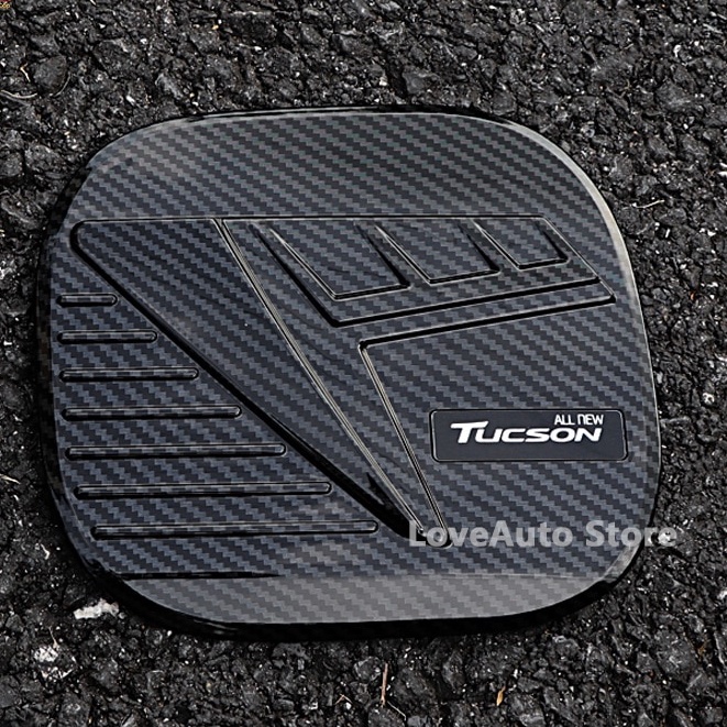 Ốp nắp xăng xe Tucson 2019 2020 2021 2022 2023 Cao Cấp mẫu mạ crom, mẫu carbon