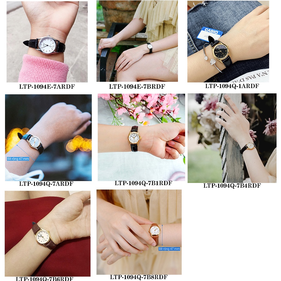 Đồng hồ nữ dây da Casio Standard chính hãng Anh Khuê LTP-1094 Series (23mm)