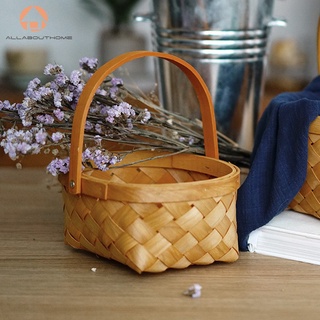 Giỏ Đan Tay Bằng Gỗ Dùng Đựng Trái Cây