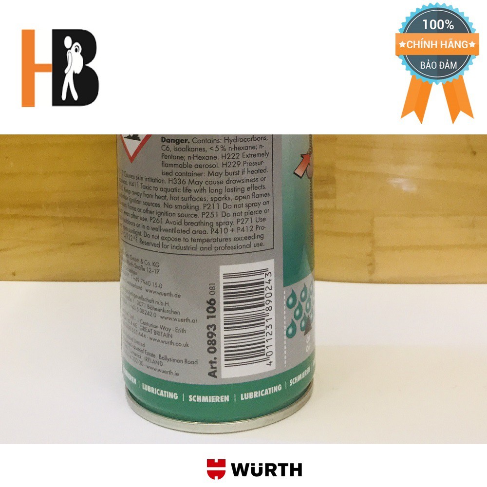 Mỡ Bò Nước Bôi Trơn Chịu Nhiệt Wurth HHS 2000 (500ml) 0893106