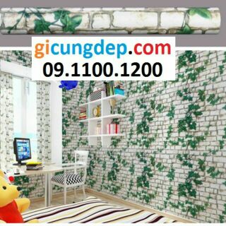 10m vuông Giấy dán tường dây leo gạch trắng
