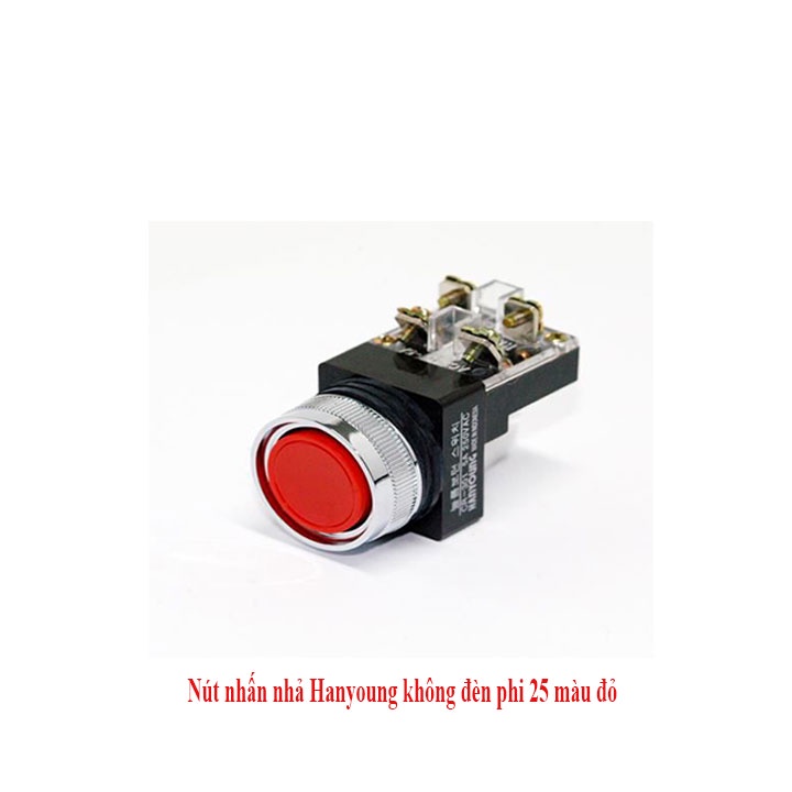 CRF-F25M1R Nút nhấn nhả Hanyoung không đèn phi 25 màu đỏ
