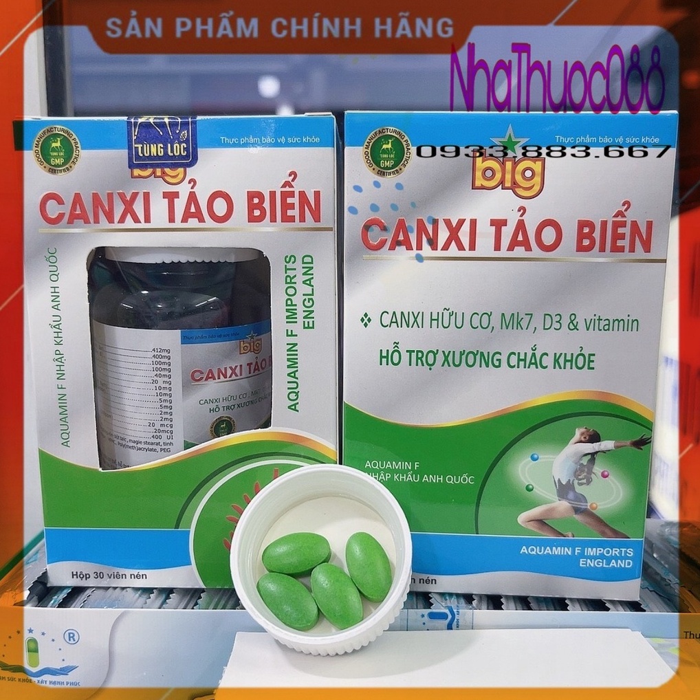 CANXI TẢO BIỂN (CANXI HỮU CƠ, Mk7, D3 & VITAMIN) - HỖ TRỢ XƯƠNG CHẮC KHỎE