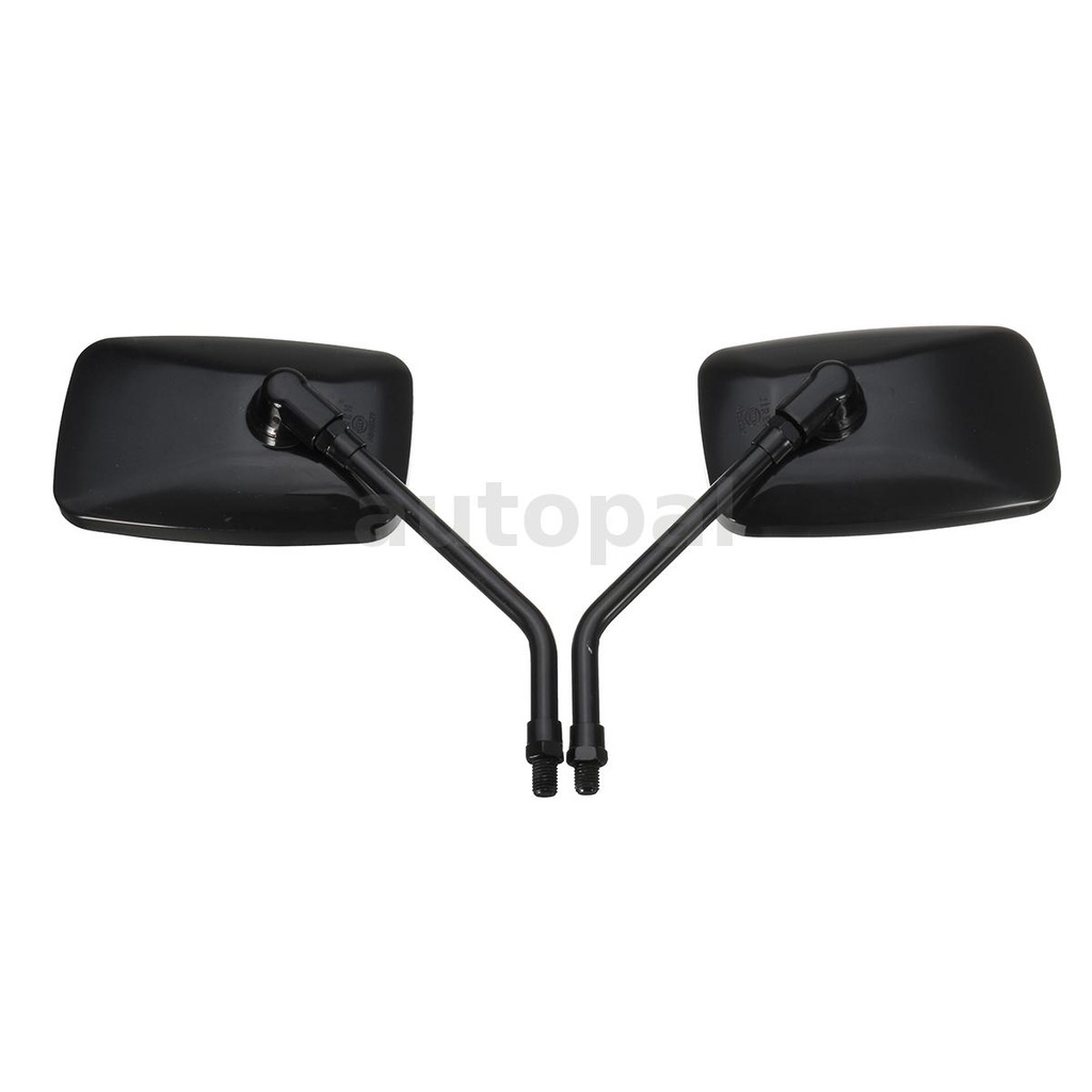 Set gương chiếu hậu hình chữ nhật màu đen 10mm tiện lợi dành cho xe máy