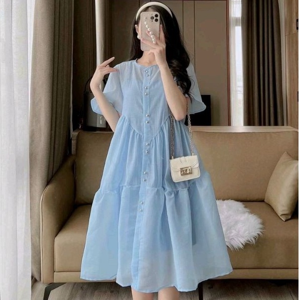 Váy Bầu Thời Trang, Đầm Bầu Voan Thiết Kế Dáng Suông Xòe  Siêu Xinh Freesize Giá Rẻ