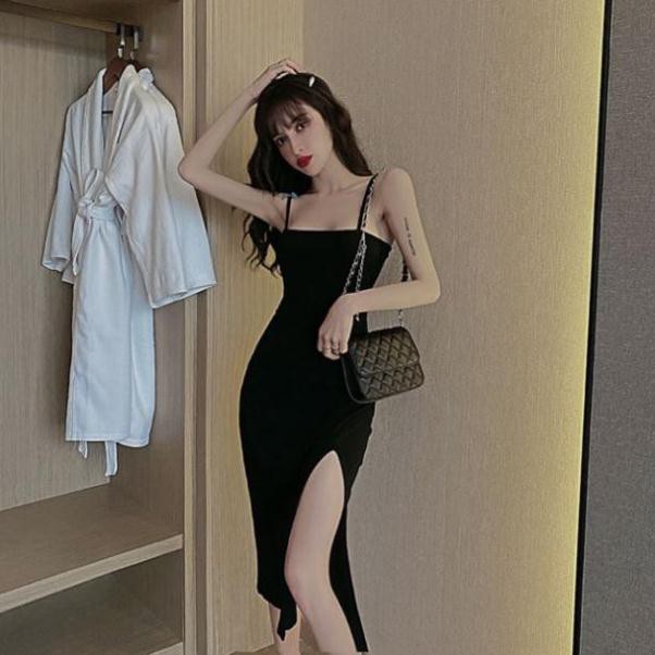 Váy thun 2d dáng dài xẻ đùi